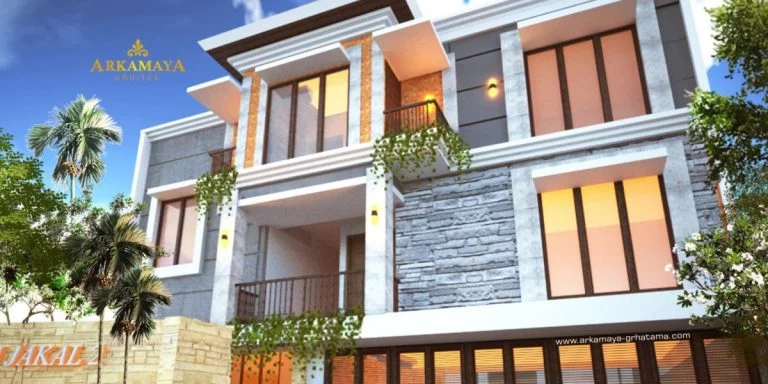 JASA ARSITEK JOGJA - Jasa Desain Bangun Rumah - Arkamaya Arsitek Kontraktor Jogja - Rumah Bertingkat dan Kost 465m2 - Bpk. Busman Tediosran Qatar SLEMAN